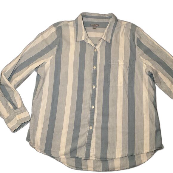 Womens Blue/white Casual, Light Weight Long Sleeve Vacation, Work Button Down XL - Picture 2 of 5